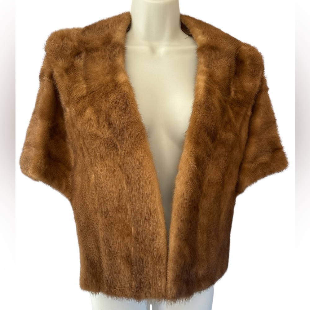 Vintage Mink Real Fur Cape Capelet Cloak Coat Shawl